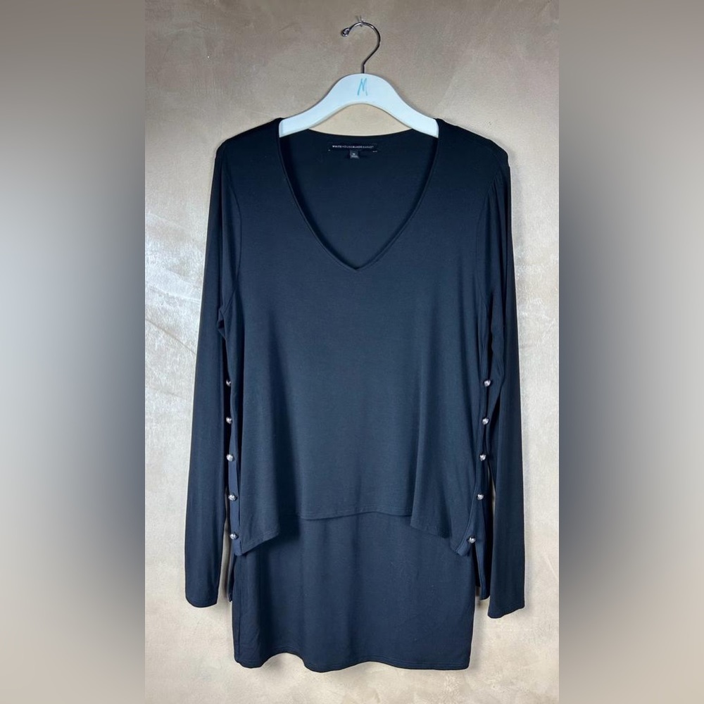 White House Black Market Sweater Womens Medium Black longsleeve Tunic or Dress
